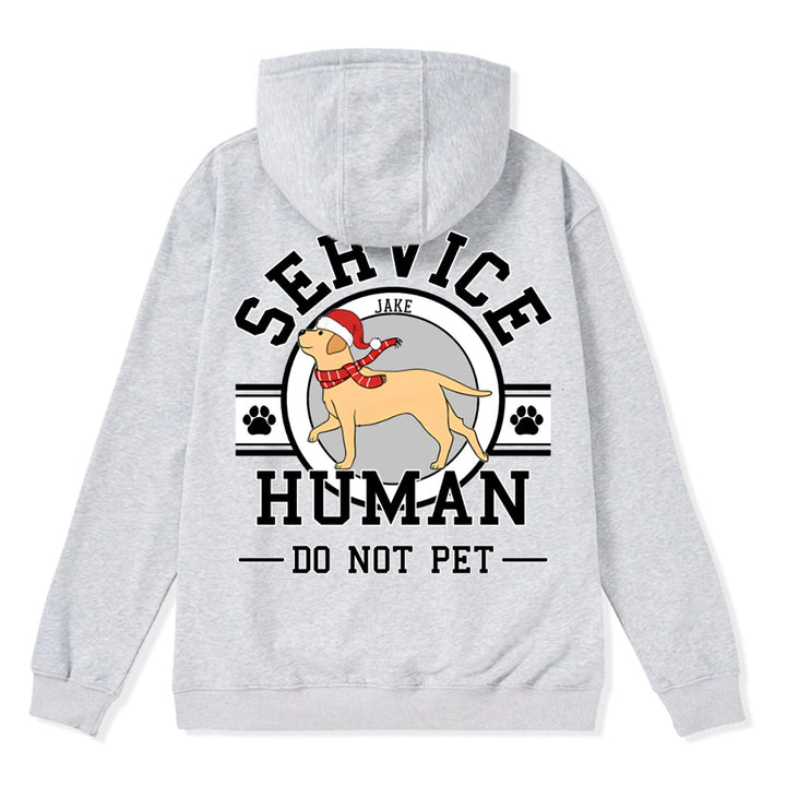 Service Human, Do Not Pet Christmas Version- Personalized Custom Zipper Hoodie