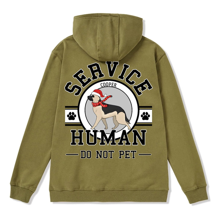 Service Human, Do Not Pet Christmas Version- Personalized Custom Zipper Hoodie