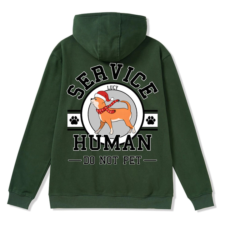Service Human, Do Not Pet Christmas Version- Personalized Custom Zipper Hoodie