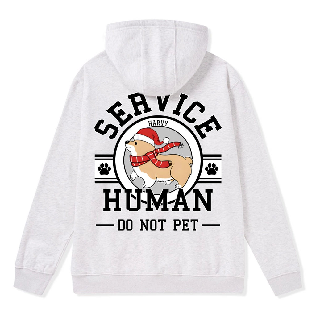 Service Human, Do Not Pet Christmas Version- Personalized Custom Zipper Hoodie