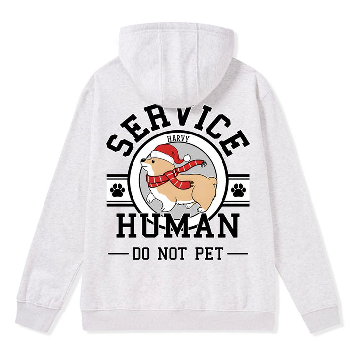 Service Human, Do Not Pet Christmas Version- Personalized Custom Zipper Hoodie