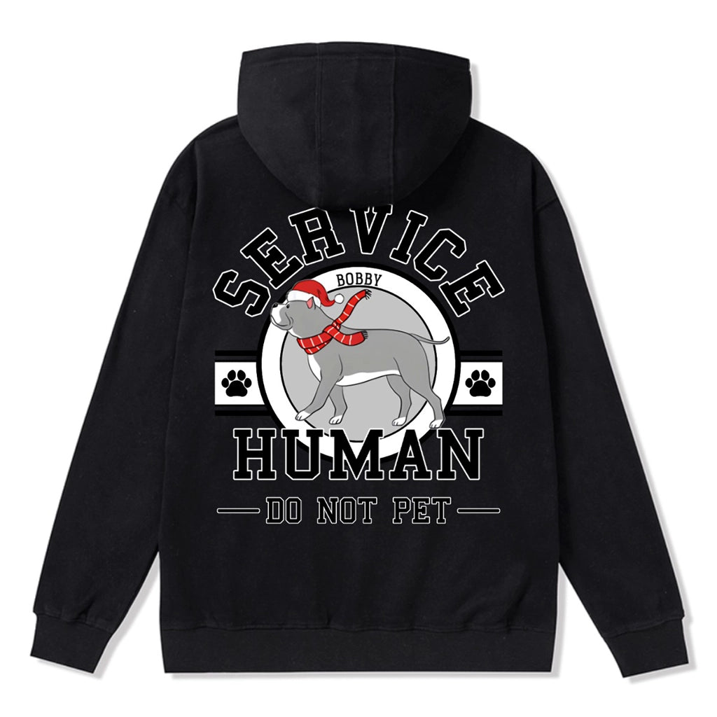 Service Human, Do Not Pet Christmas Version- Personalized Custom Zipper Hoodie