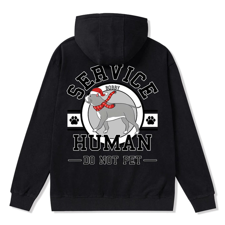 Service Human, Do Not Pet Christmas Version- Personalized Custom Zipper Hoodie