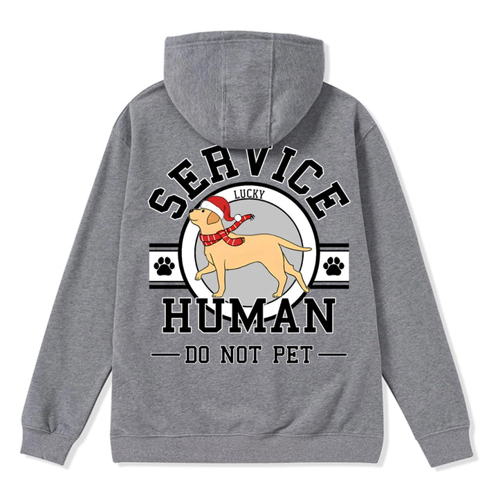Service Human, Do Not Pet Christmas Version- Personalized Custom Zipper Hoodie