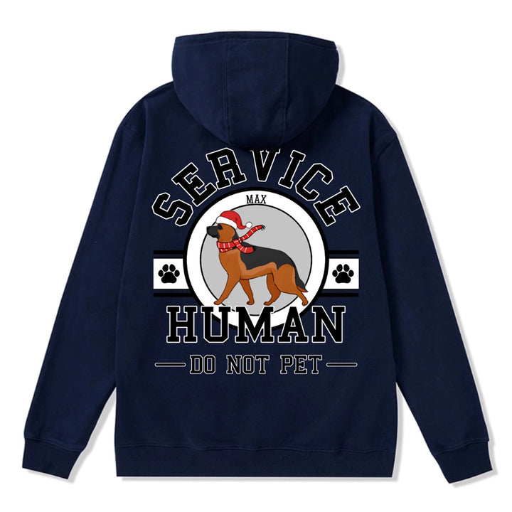 Service Human, Do Not Pet Christmas Version- Personalized Custom Zipper Hoodie