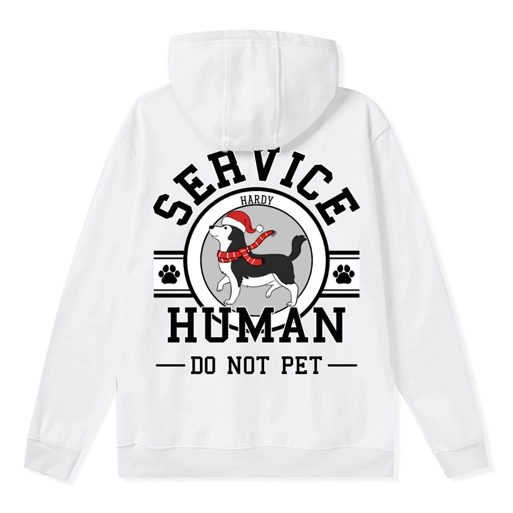 Service Human, Do Not Pet Christmas Version- Personalized Custom Zipper Hoodie