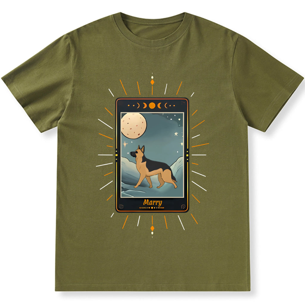 Shirt with Dog Tarot Card Design - Personalized Custom Unisex T-shirt
