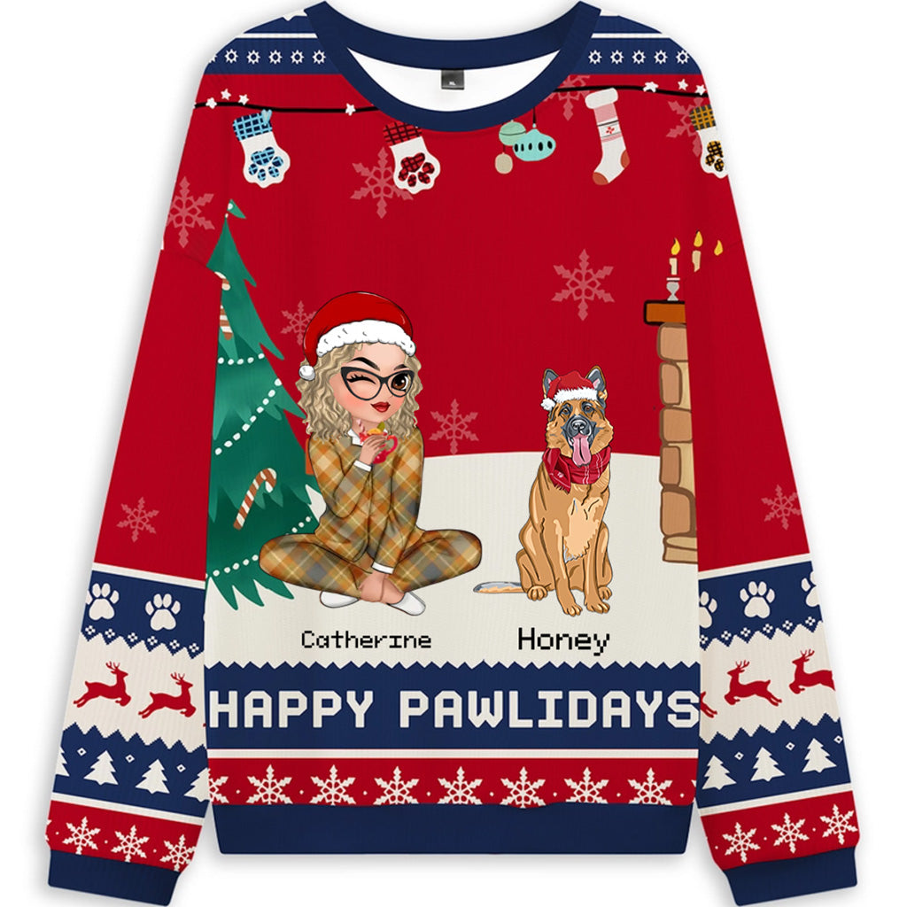 Snowy Pawlidays - Personalized Custom Christmas Ugly Sweatshirt