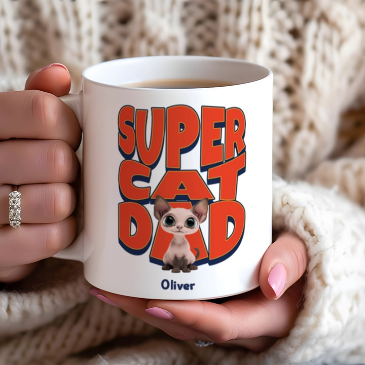 Super Cat Dad And Mom - Personalized Custom Coffee Mug