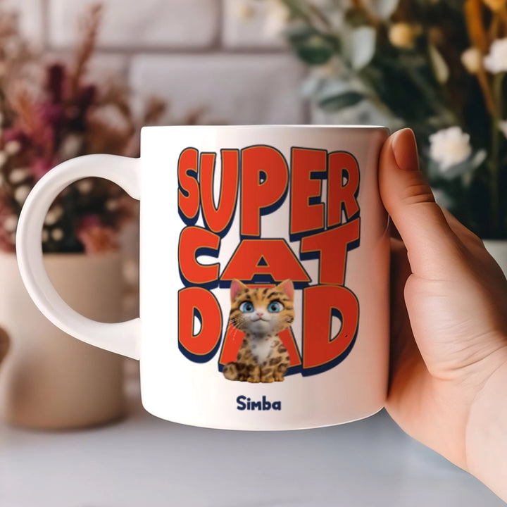 Super Cat Dad And Mom - Personalized Custom Coffee Mug