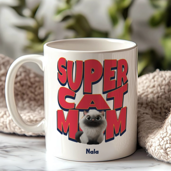 Super Cat Dad And Mom - Personalized Custom Coffee Mug