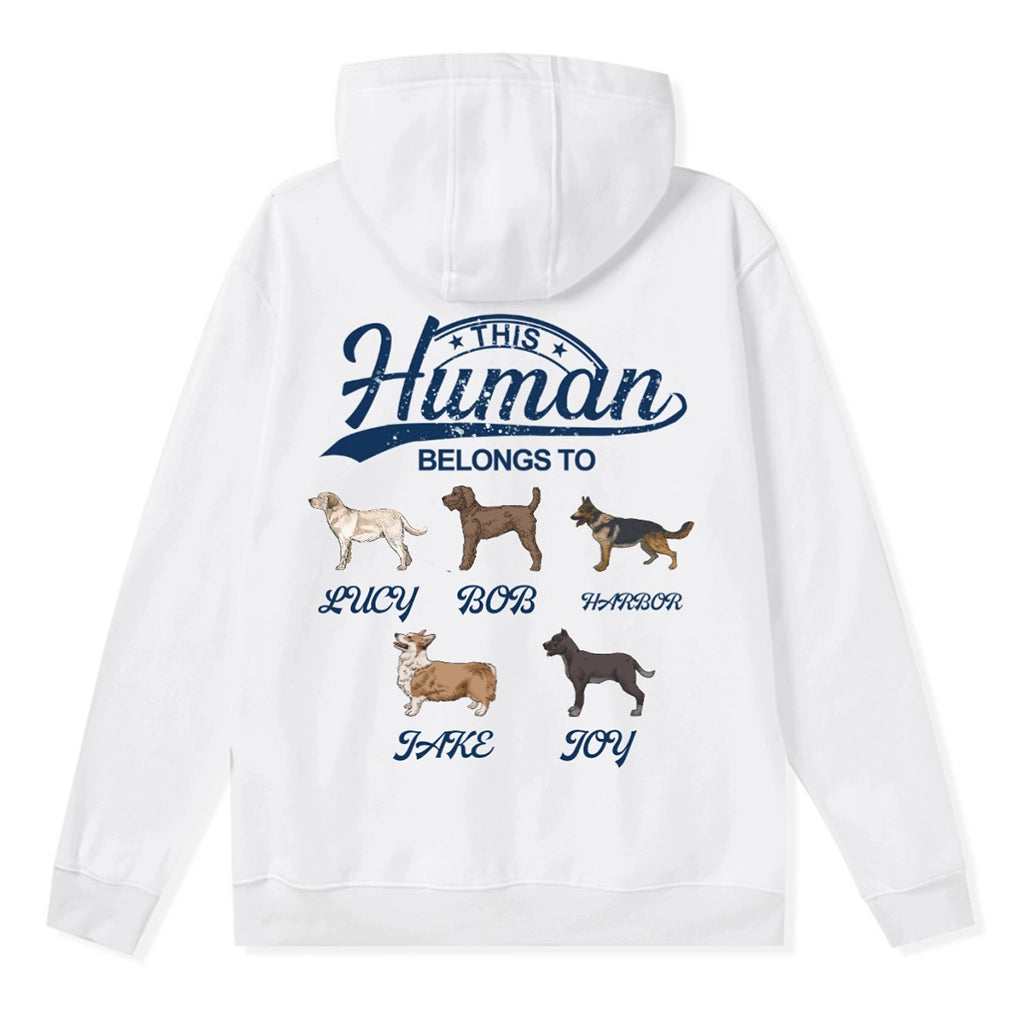 This Human Belongs To 2 - Personalized Custom Zipper Hoodie
