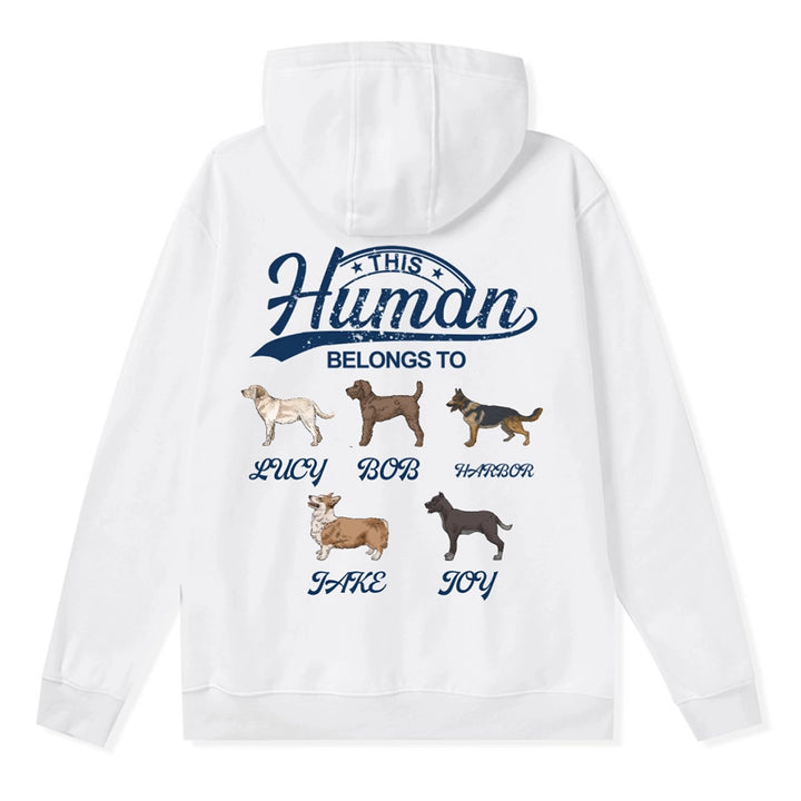 This Human Belongs To 2 - Personalized Custom Zipper Hoodie
