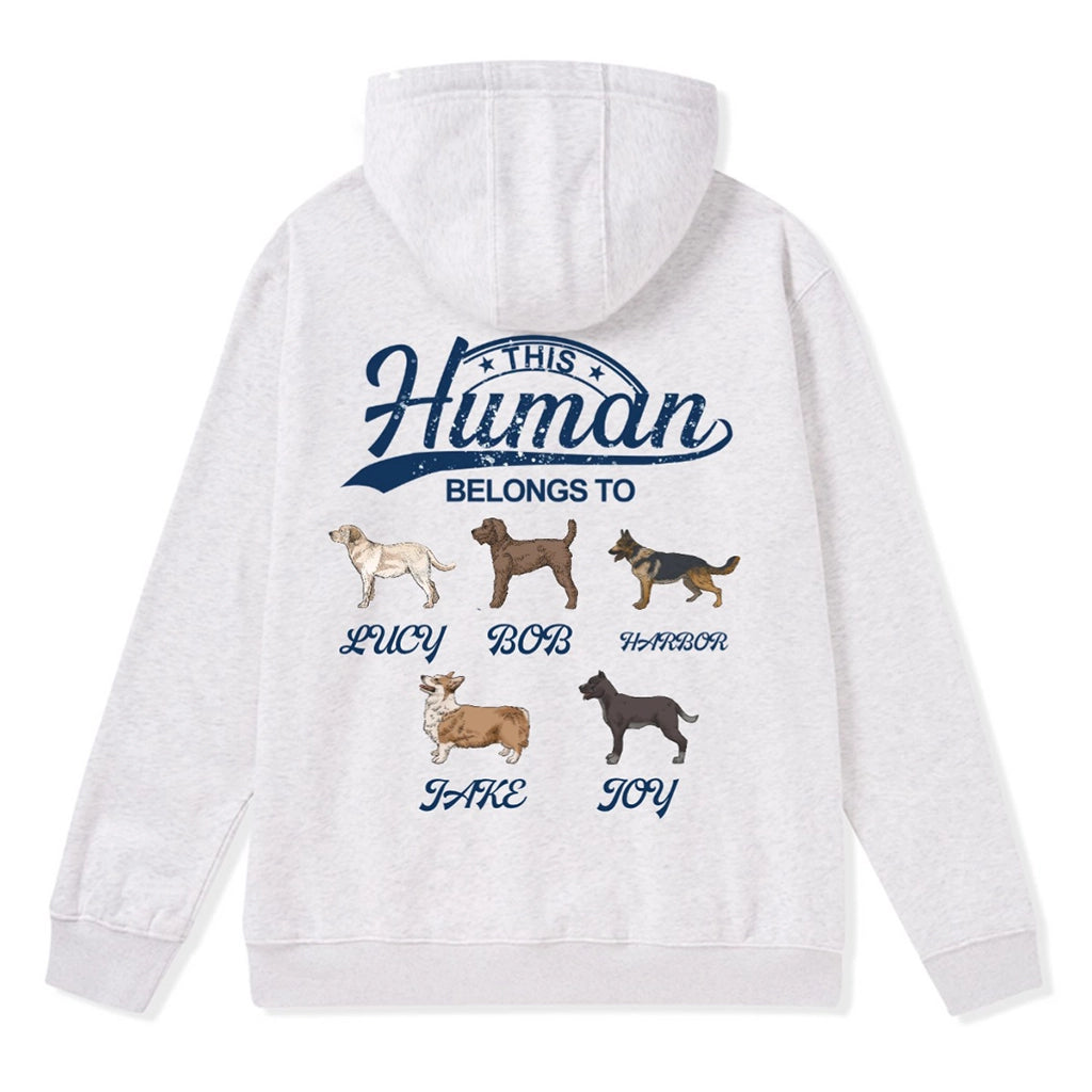 This Human Belongs To 2 - Personalized Custom Zipper Hoodie