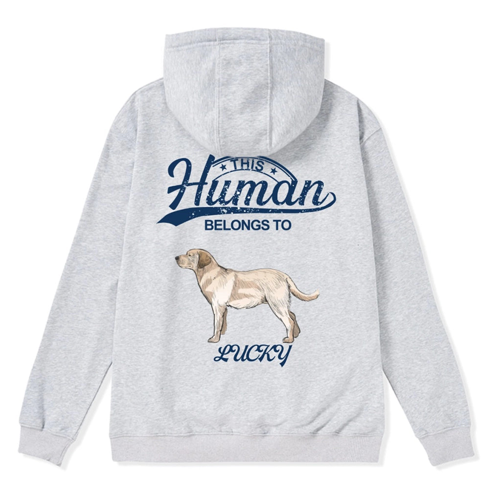This Human Belongs To 2 - Personalized Custom Zipper Hoodie