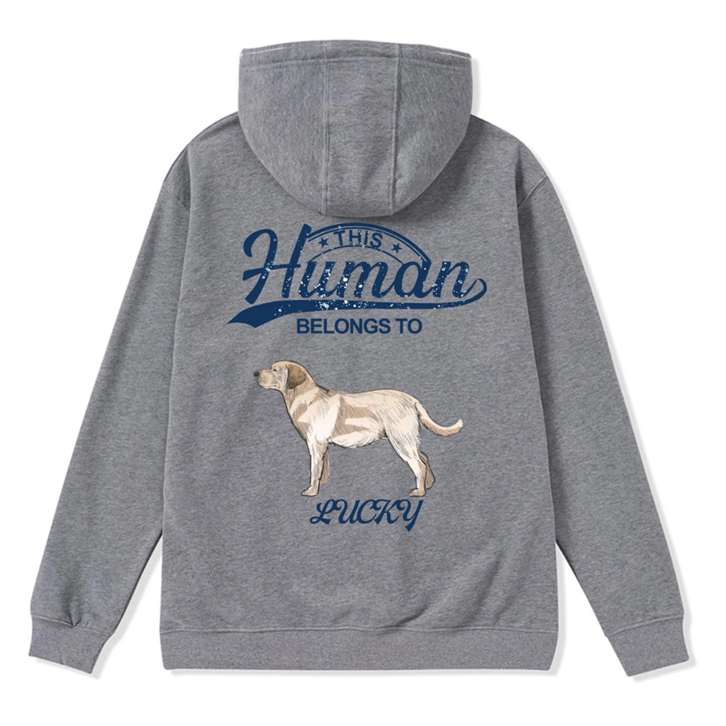 This Human Belongs To 2 - Personalized Custom Zipper Hoodie