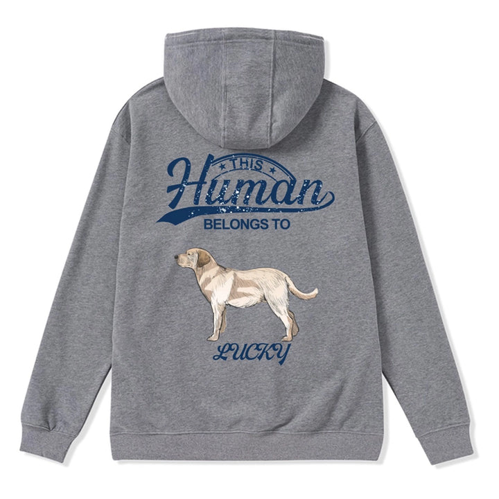 This Human Belongs To 2 - Personalized Custom Zipper Hoodie