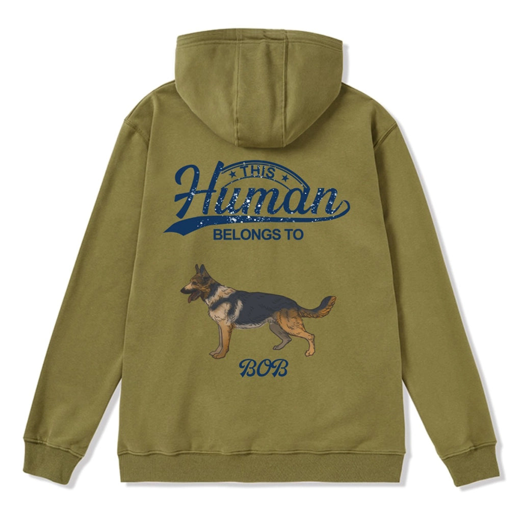 This Human Belongs To 2 - Personalized Custom Zipper Hoodie