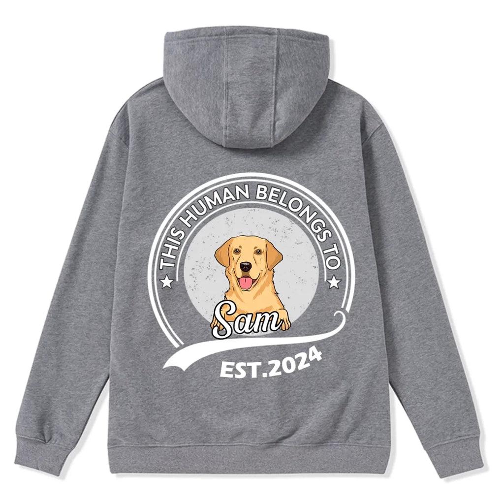 This Human Belongs To 4 - Personalized Custom Zipper Hoodie