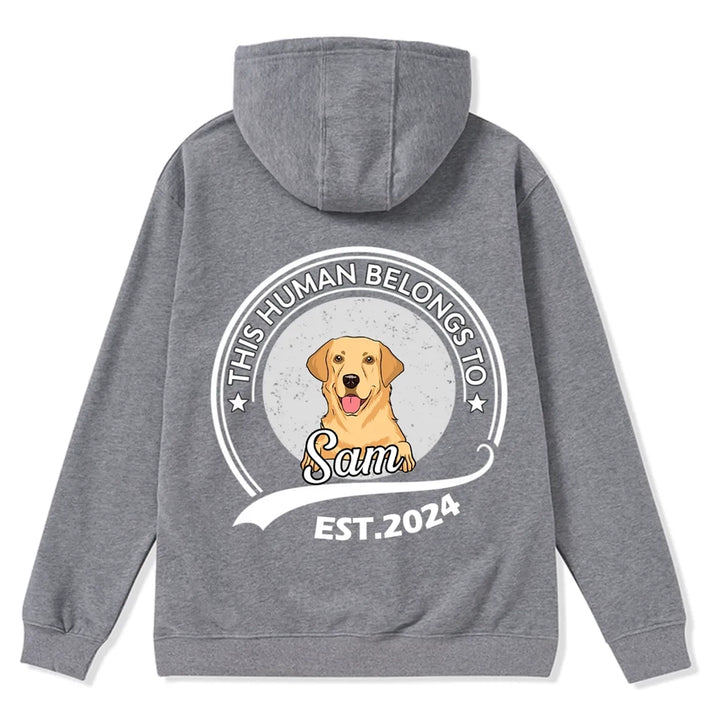 This Human Belongs To 4 - Personalized Custom Zipper Hoodie