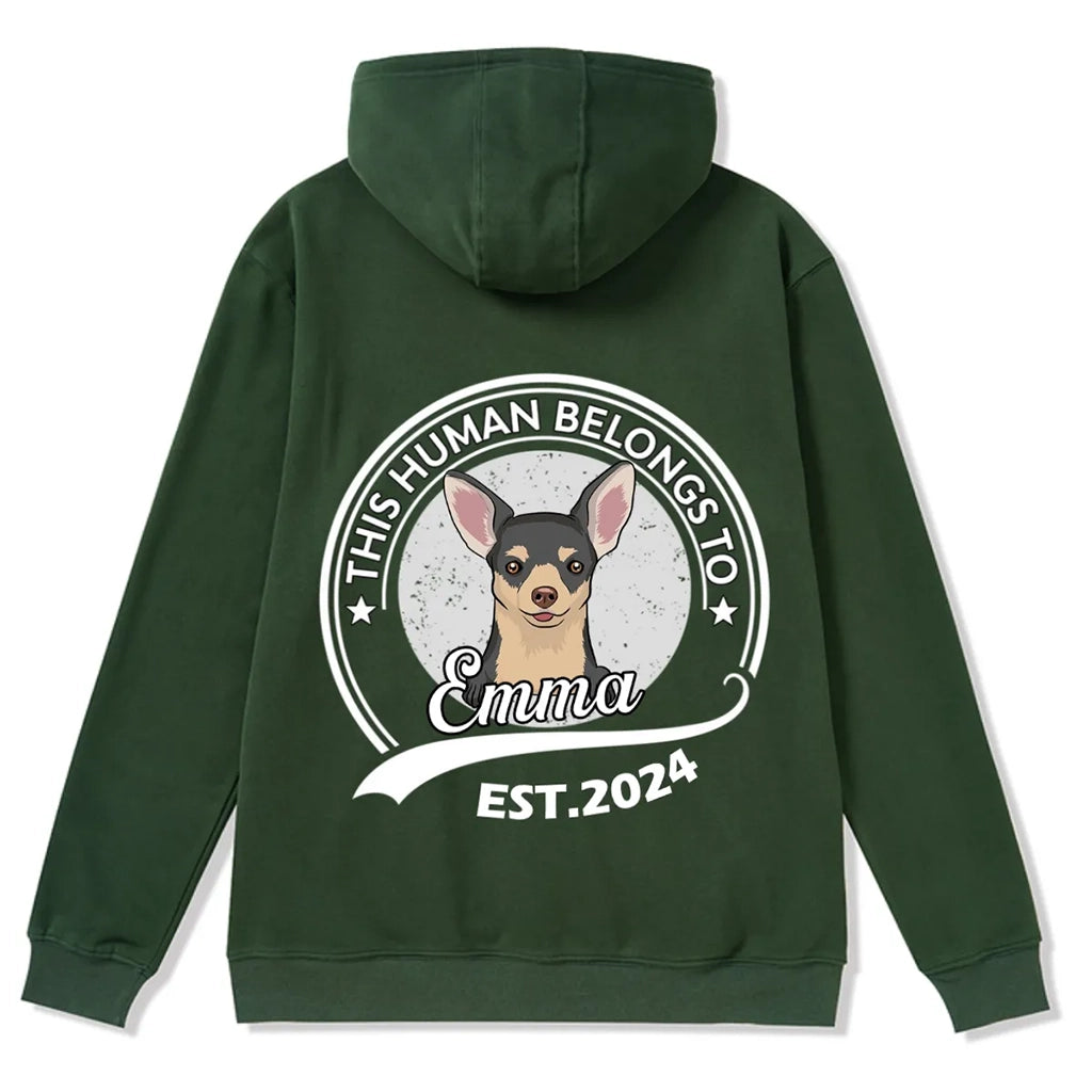 This Human Belongs To 4 - Personalized Custom Zipper Hoodie