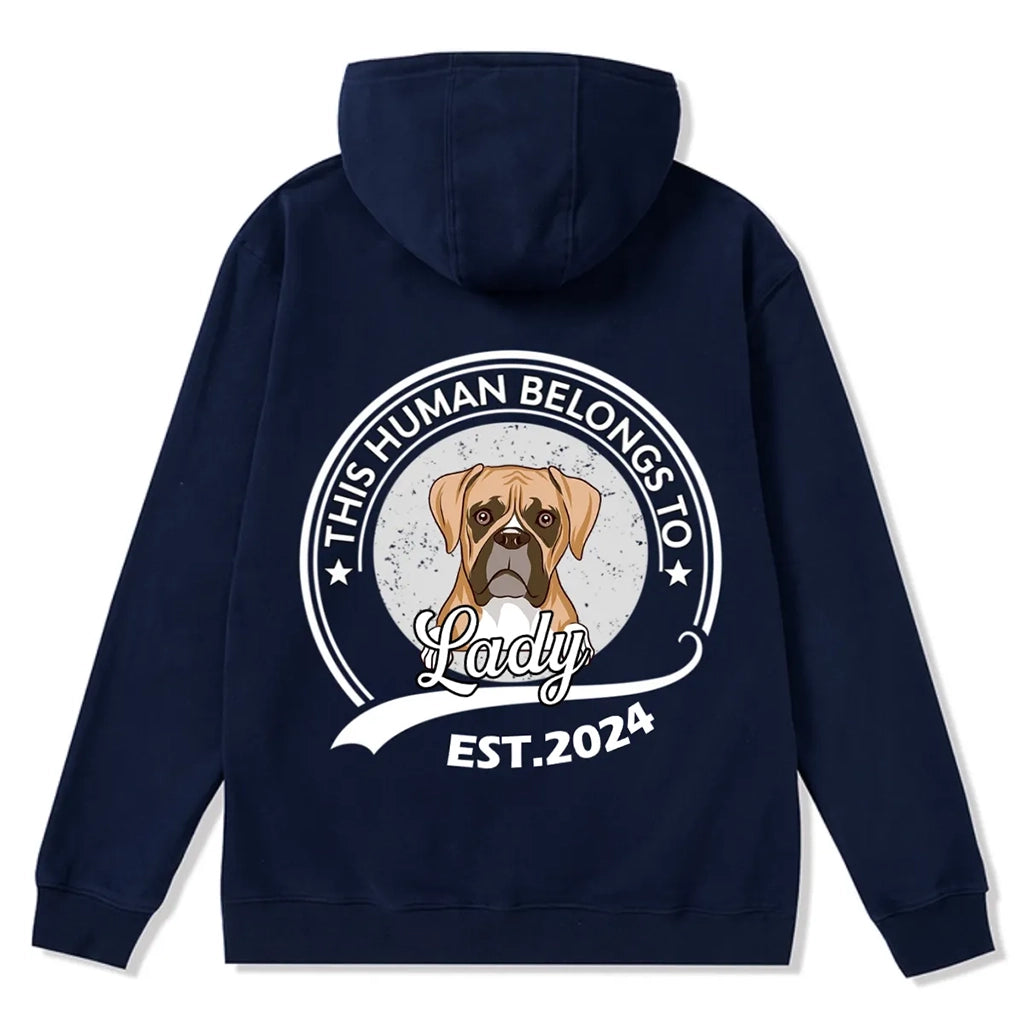 This Human Belongs To 4 - Personalized Custom Zipper Hoodie