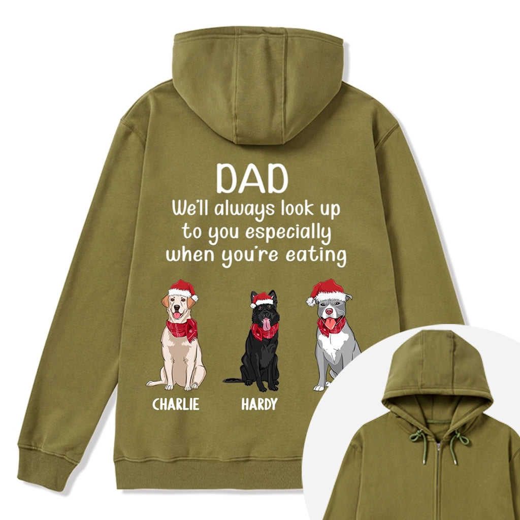 When You're Eating - Personalized Custom Christmas Zipper Hoodie
