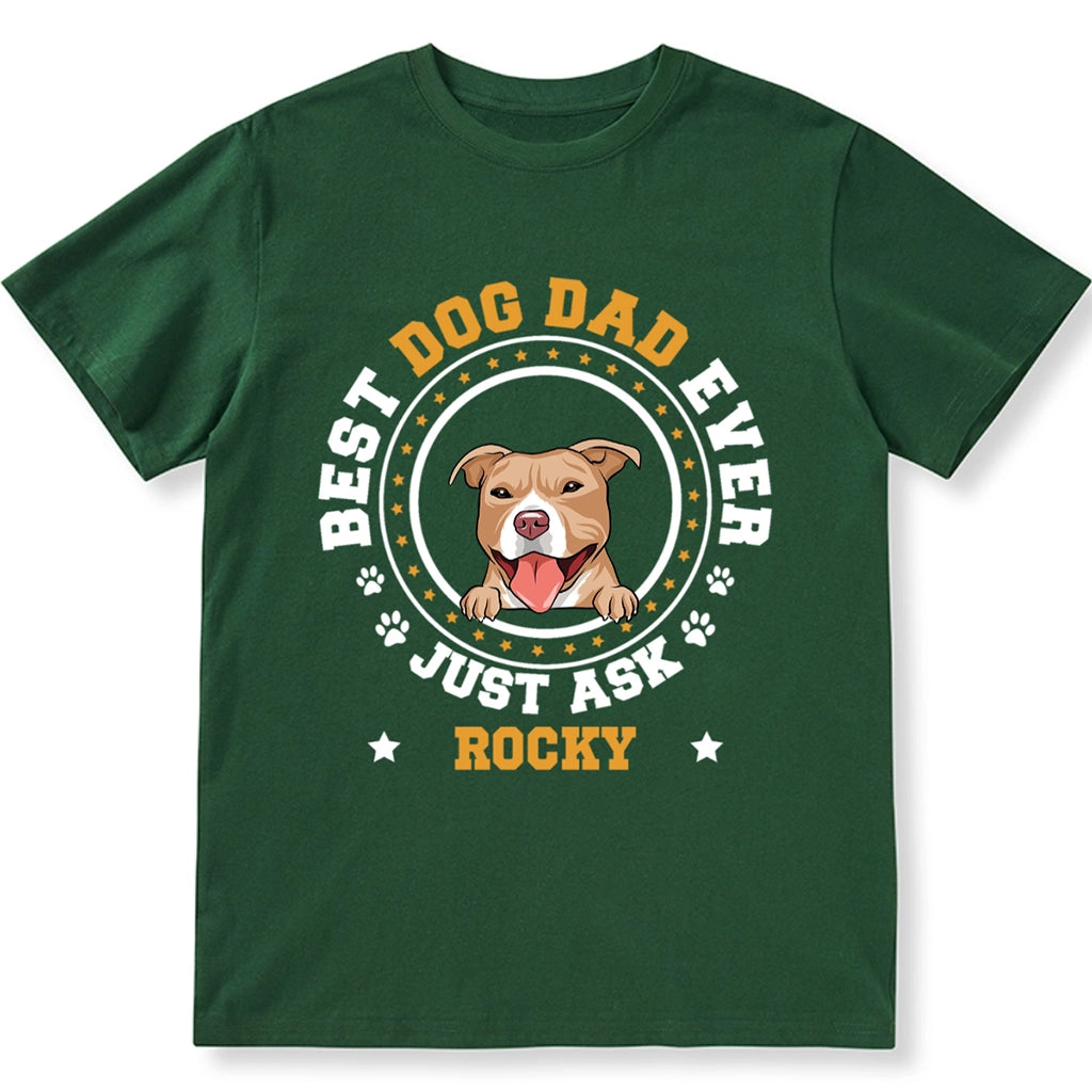 Best Dog Dad Circle - Personalized Custom Unisex T-shirt