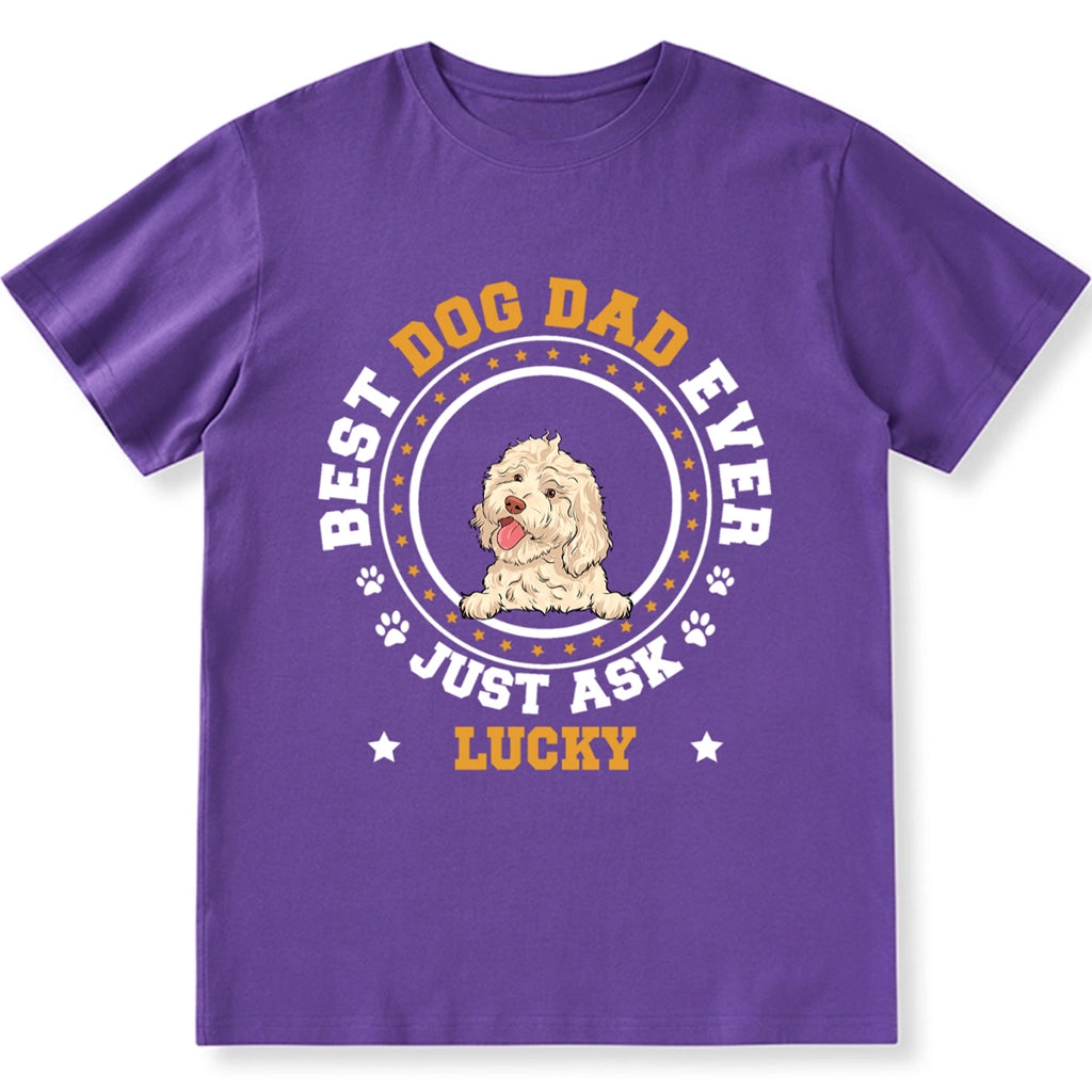 Best Dog Dad Circle - Personalized Custom Unisex T-shirt