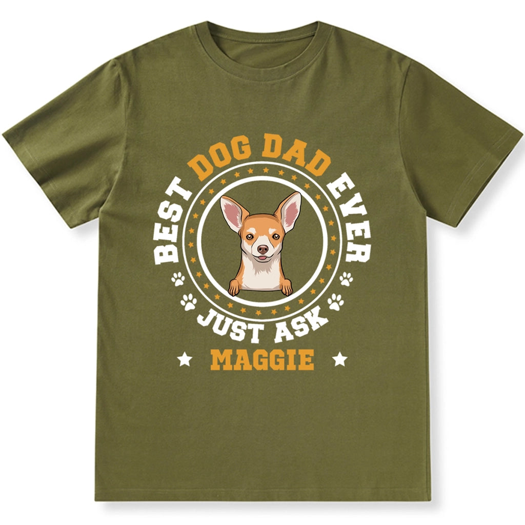 Best Dog Dad Circle - Personalized Custom Unisex T-shirt