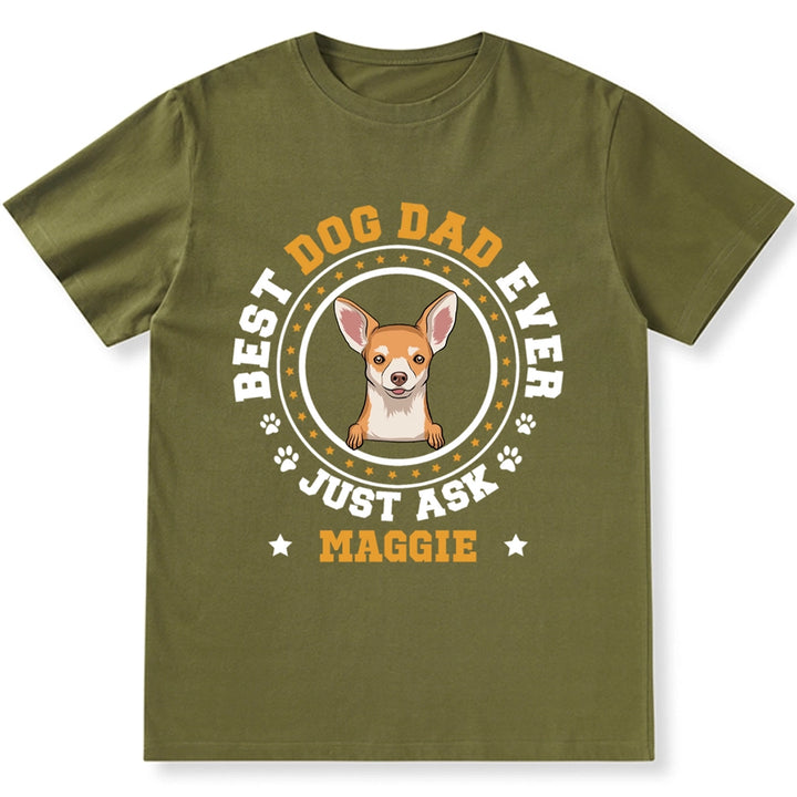 Best Dog Dad Circle - Personalized Custom Unisex T-shirt