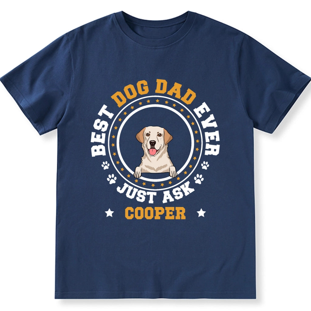 Best Dog Dad Circle - Personalized Custom Unisex T-shirt