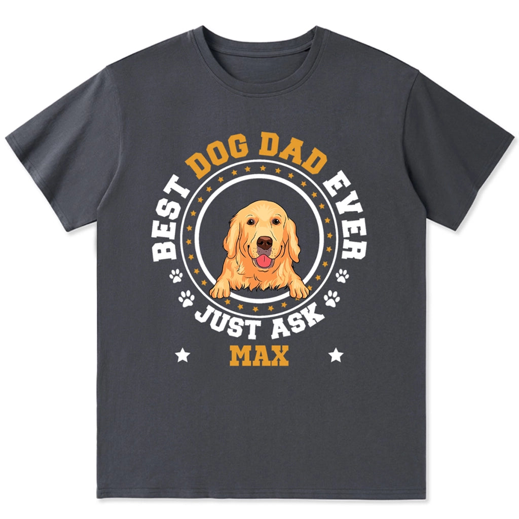 Best Dog Dad Circle - Personalized Custom Unisex T-shirt
