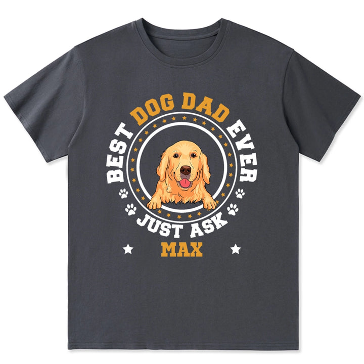Best Dog Dad Circle - Personalized Custom Unisex T-shirt