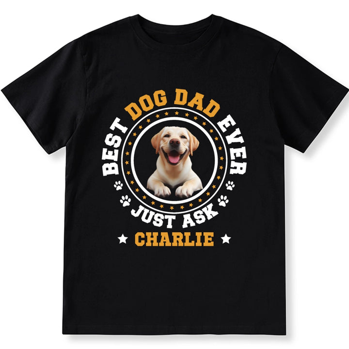 Best Dog Dad Circle - Personalized Custom Unisex T-shirt