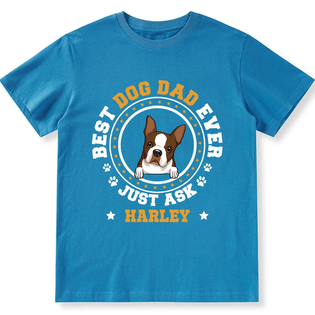 Best Dog Dad Circle - Personalized Custom Unisex T-shirt