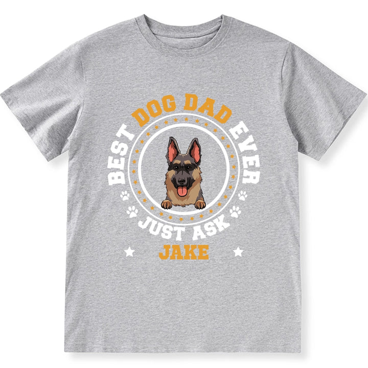 Best Dog Dad Circle - Personalized Custom Unisex T-shirt
