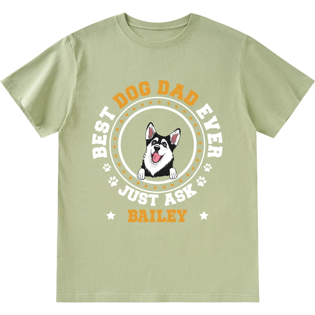 Best Dog Dad Circle - Personalized Custom Unisex T-shirt