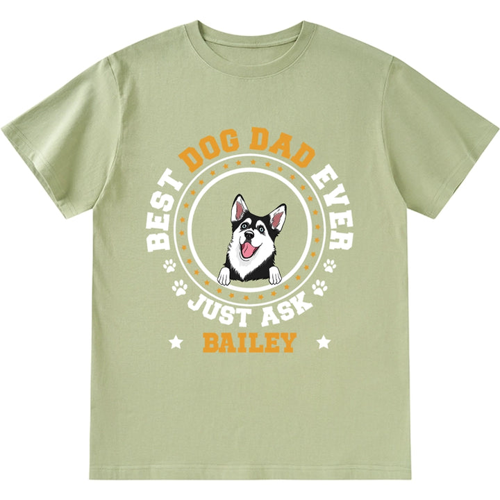 Best Dog Dad Circle - Personalized Custom Unisex T-shirt