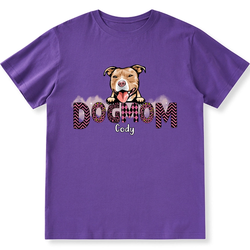 Dog Mom Slogan Pattern - Personalized Custom Unisex T-shirt