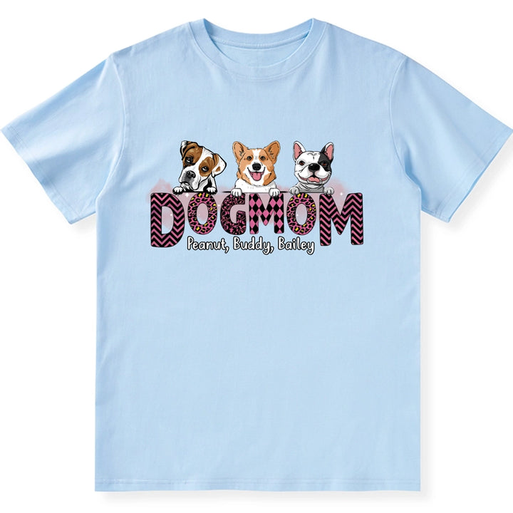 Dog Mom Slogan Pattern - Personalized Custom Unisex T-shirt