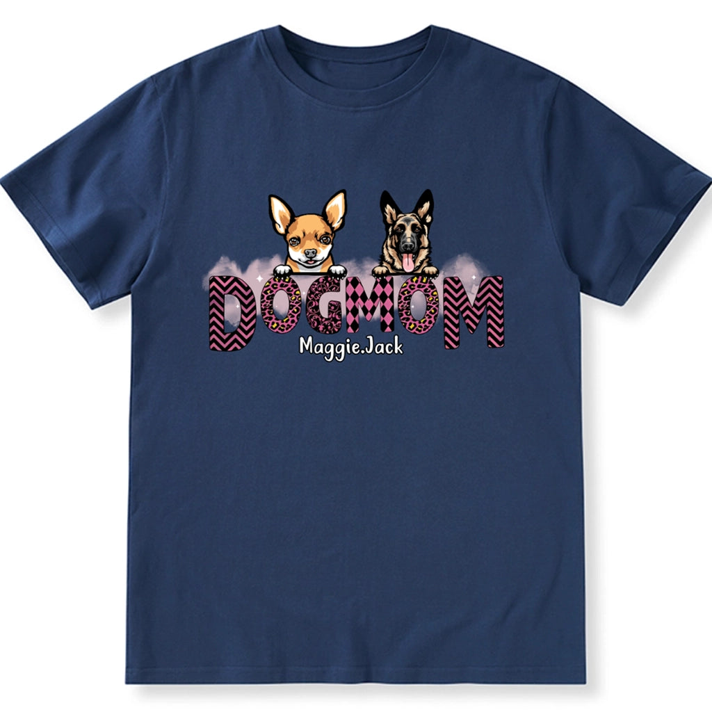 Dog Mom Slogan Pattern - Personalized Custom Unisex T-shirt