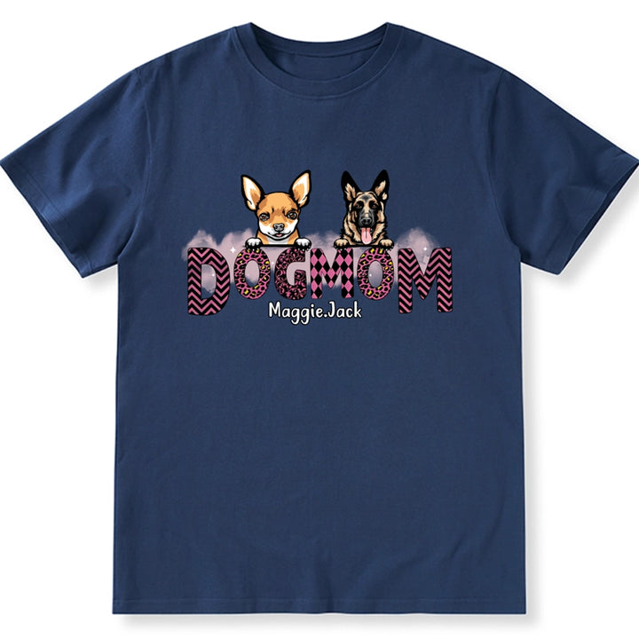 Dog Mom Slogan Pattern - Personalized Custom Unisex T-shirt