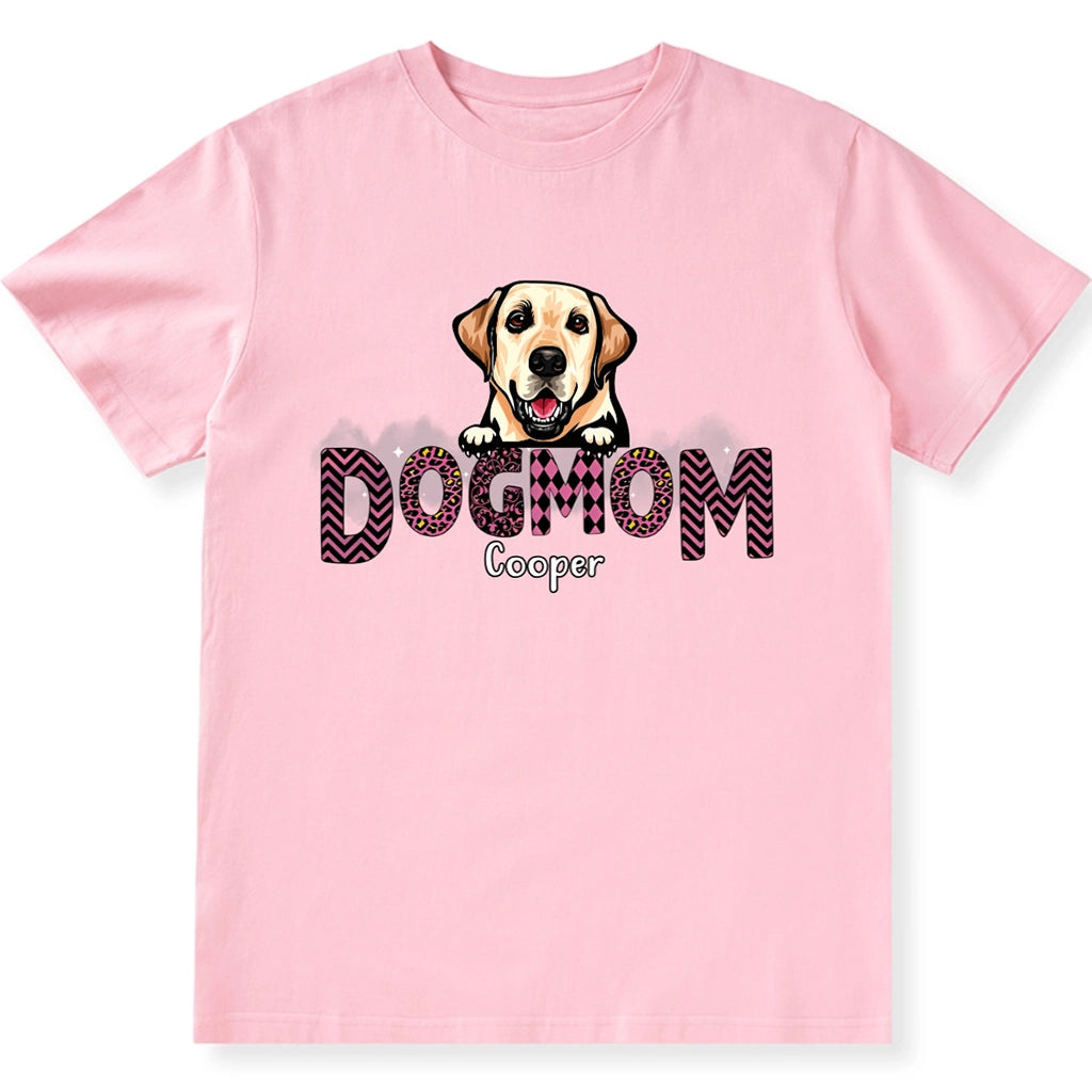 Dog Mom Slogan Pattern - Personalized Custom Unisex T-shirt