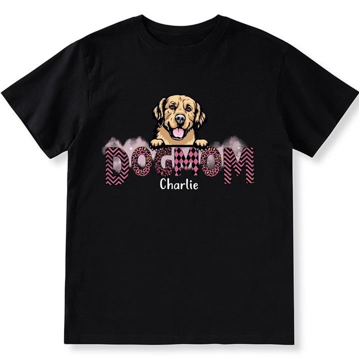Dog Mom Slogan Pattern - Personalized Custom Unisex T-shirt
