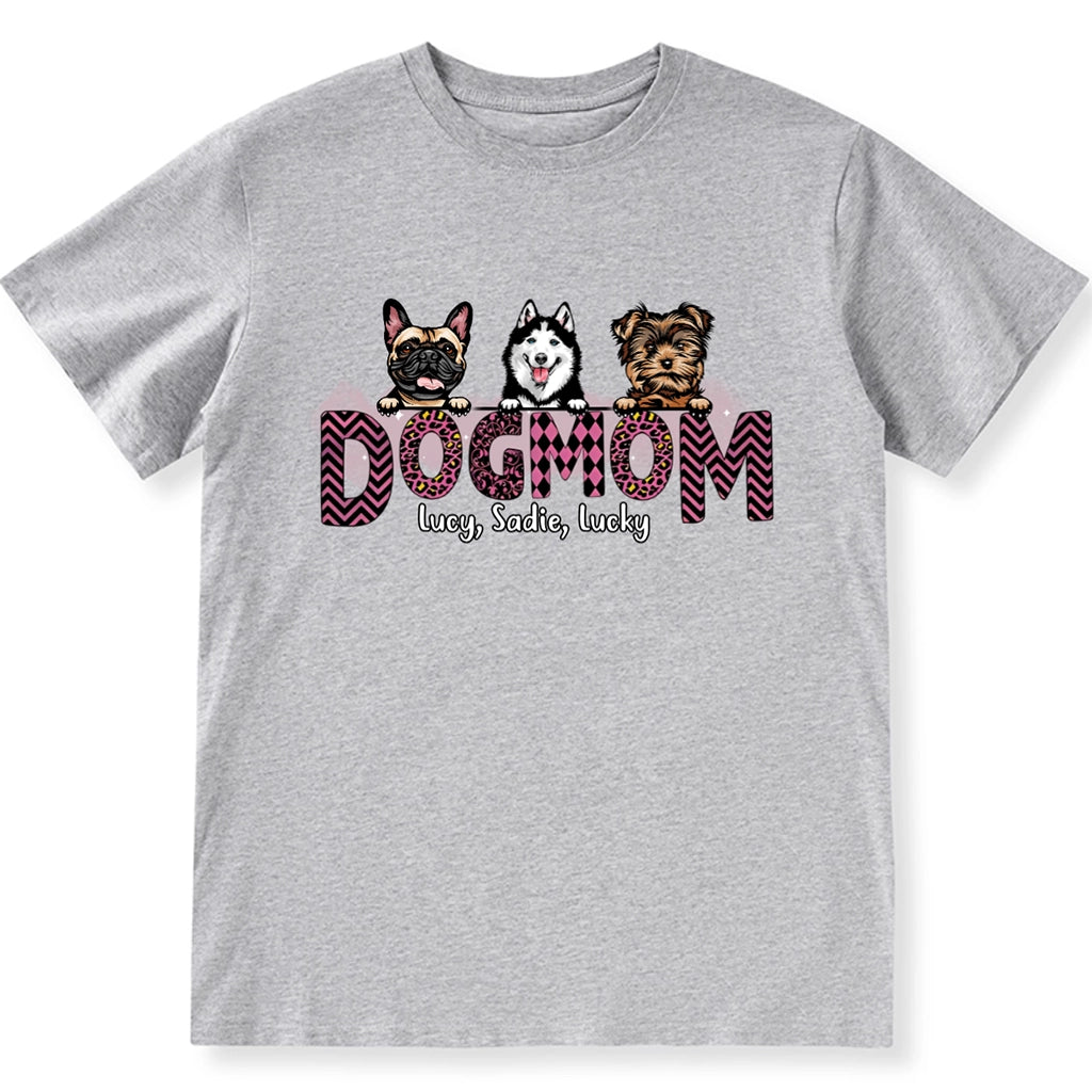 Dog Mom Slogan Pattern - Personalized Custom Unisex T-shirt