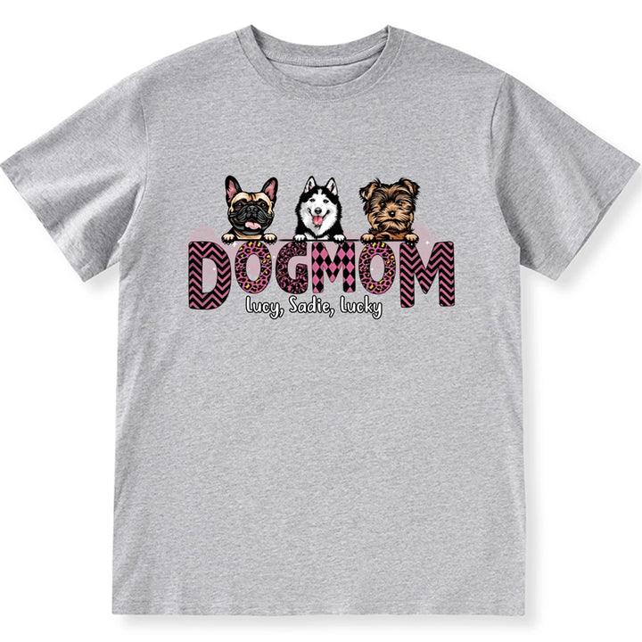 Dog Mom Slogan Pattern - Personalized Custom Unisex T-shirt