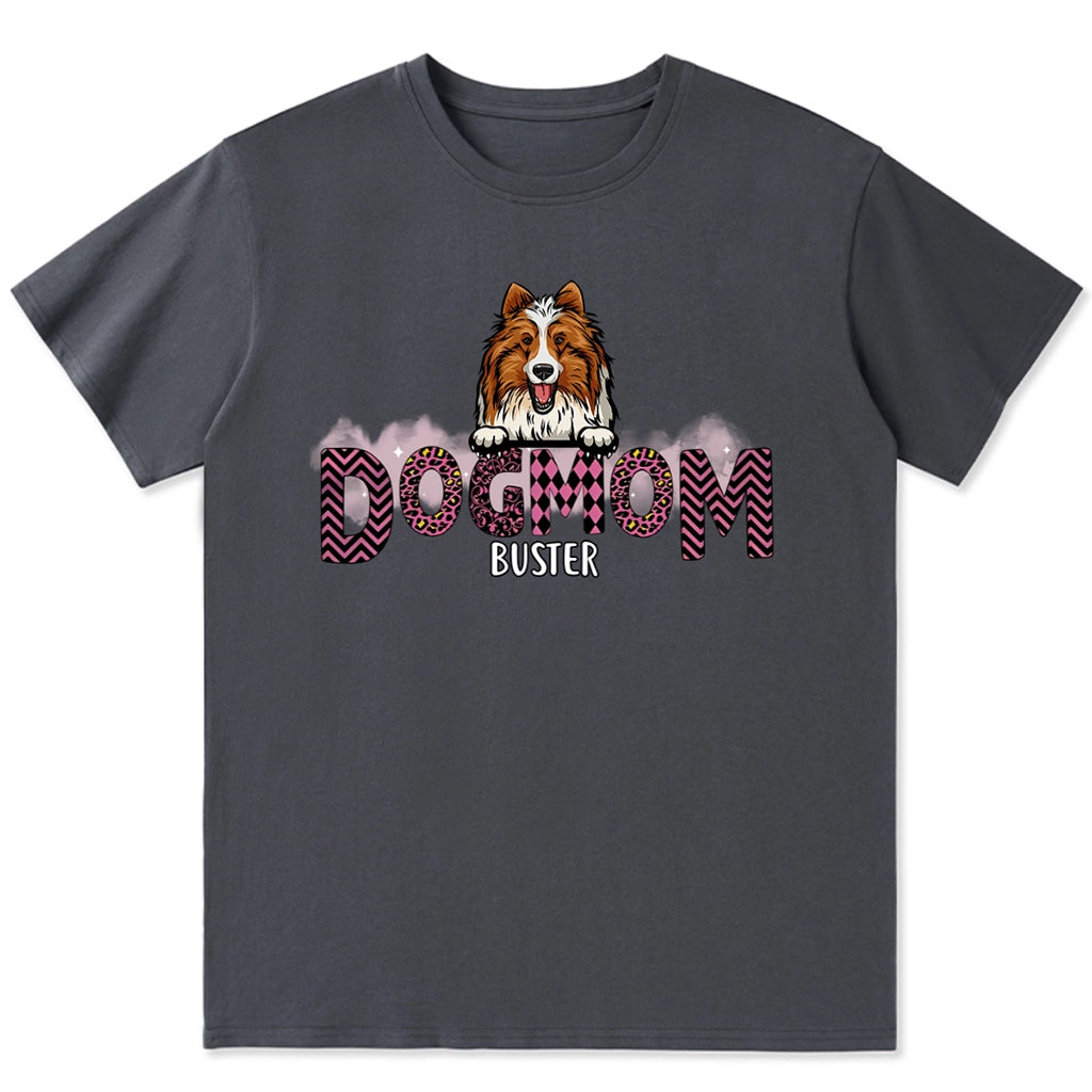 Dog Mom Slogan Pattern - Personalized Custom Unisex T-shirt