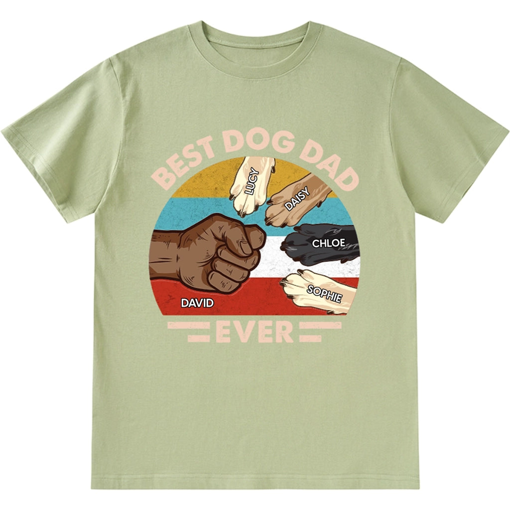 Dog Paws Best Dog Dad - Personalized Custom Unisex T-shirt