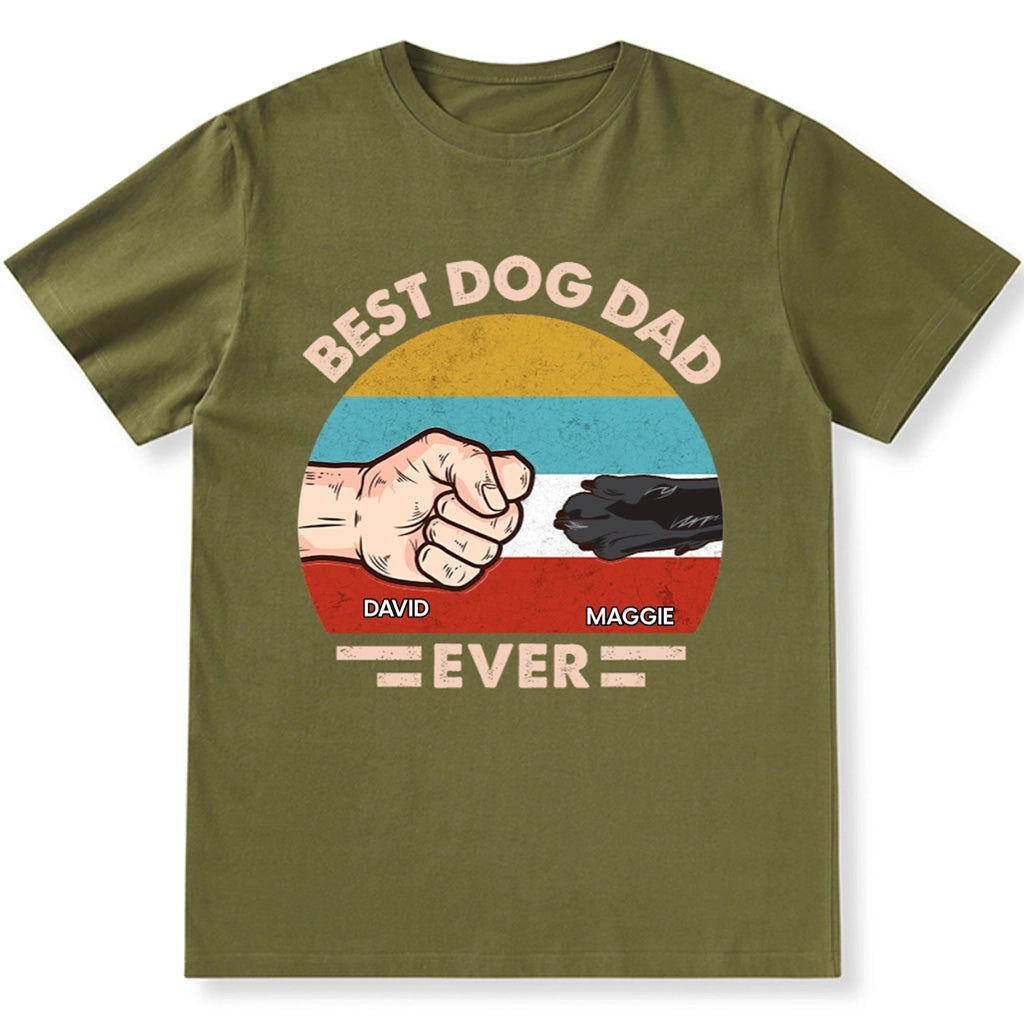 Dog Paws Best Dog Dad - Personalized Custom Unisex T-shirt